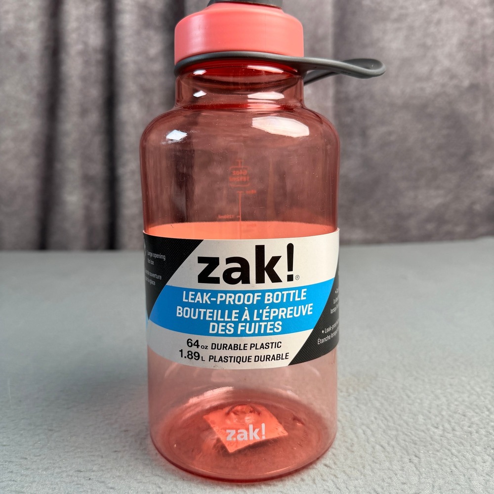 Zak! Designs 64oz Water Bottle Pink Leak-Proof BPA Free Plastic Reusable Jug